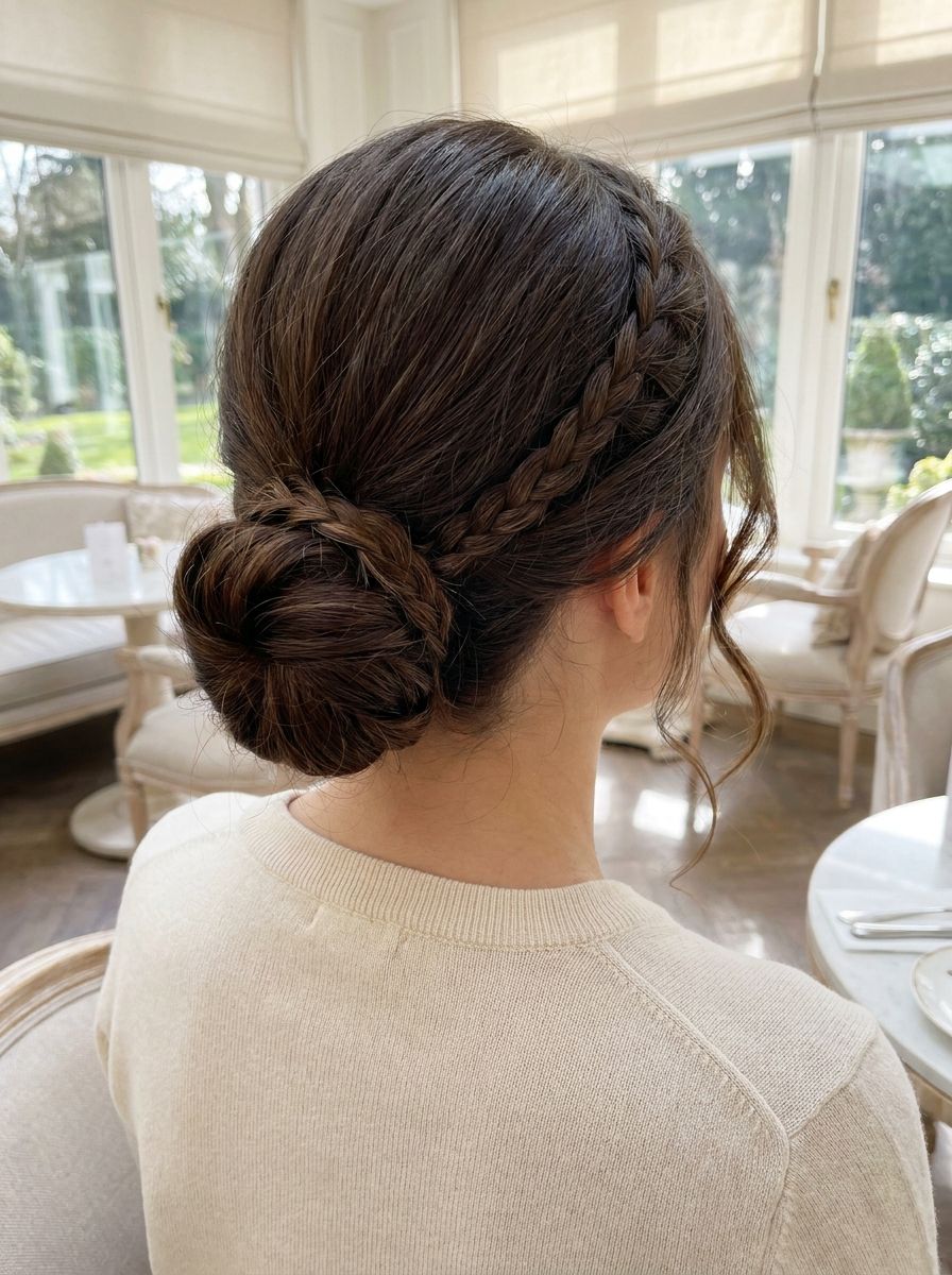 Geflochtener Low Bun - Frisuren zur Konfirmation